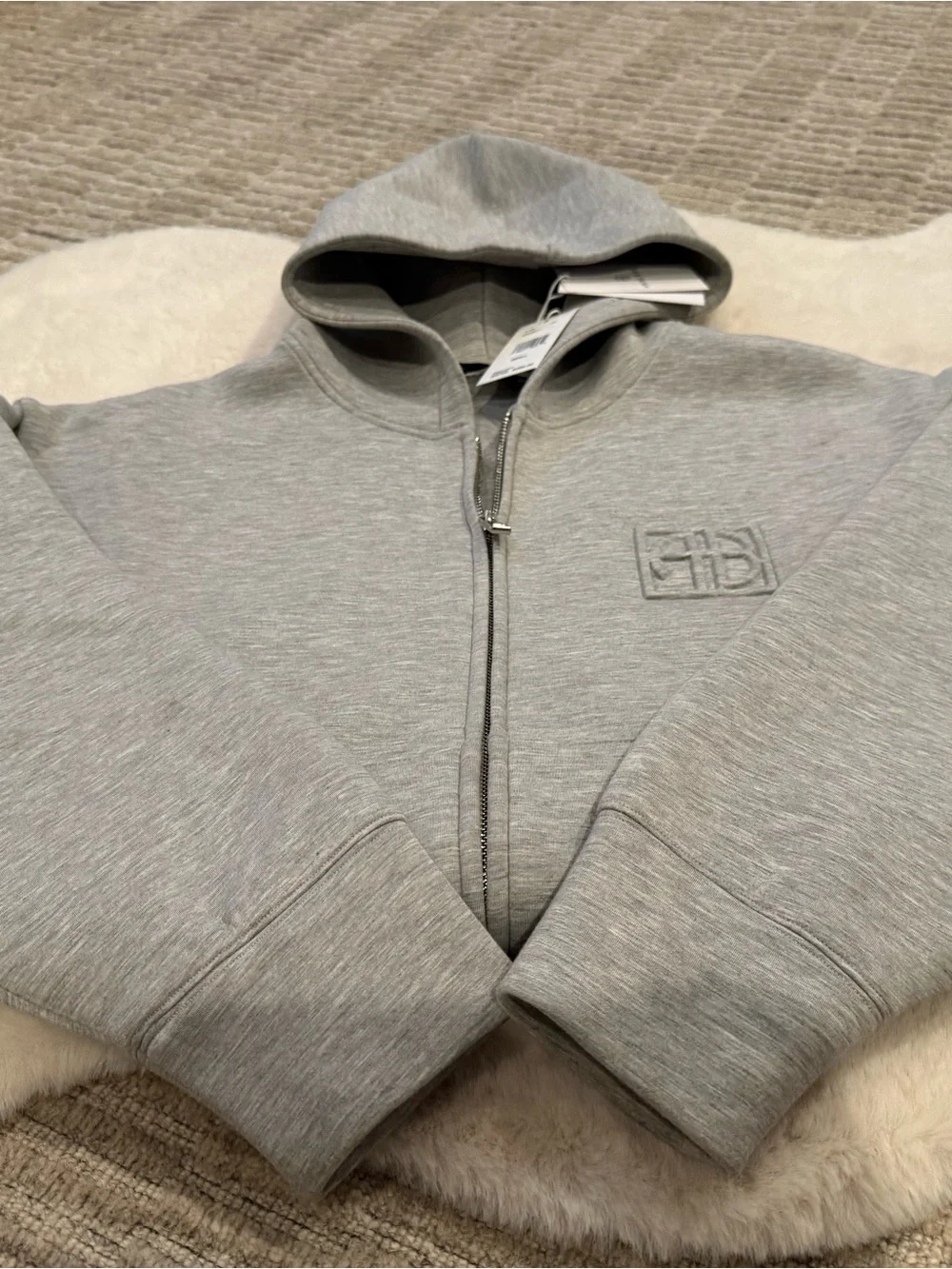 Anine Bing Grey Bond Zip Hoodie - Picture 11 of 15